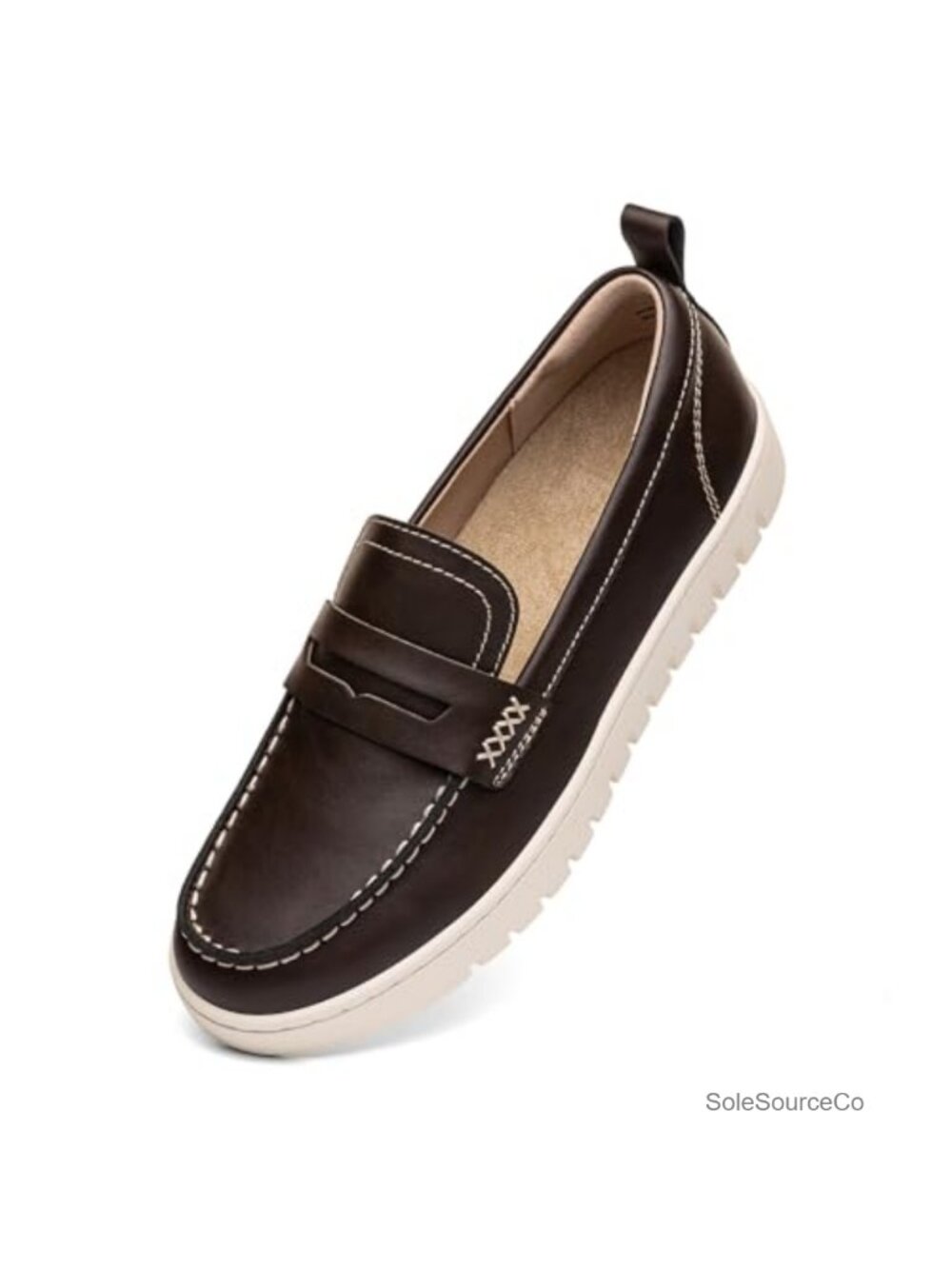 Women's Leather Penny Loafers Slip On Dress Shoes Comfort Walking Flats
